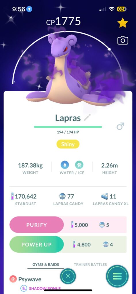 First ever shadow shiny
