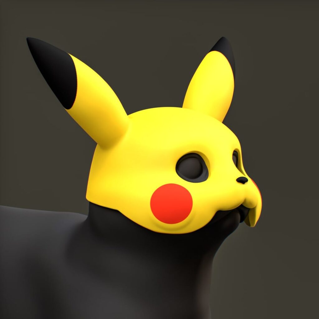 Pikachu Cat Mask for 3d Printing