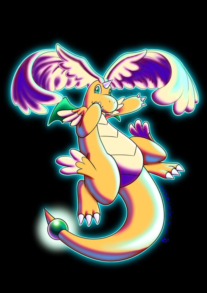 He is new, say hi to mega dragonite! Fanart of this cute boy