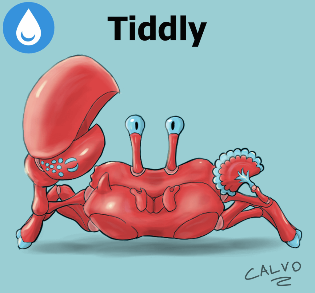 Tiddly, The Tropical Crab Pokemon