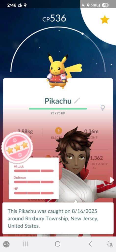 After daily playing since day 1, I finally got a perfect Pikachu!!!