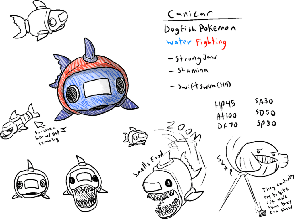 Redesigned/retouched up some older designs I've been less than satisfied with. Also some other balance changes to older Fakemon. What do you think?