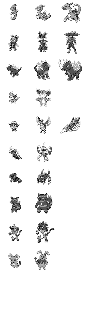The current sprites of my Gen 1 style game in progress.