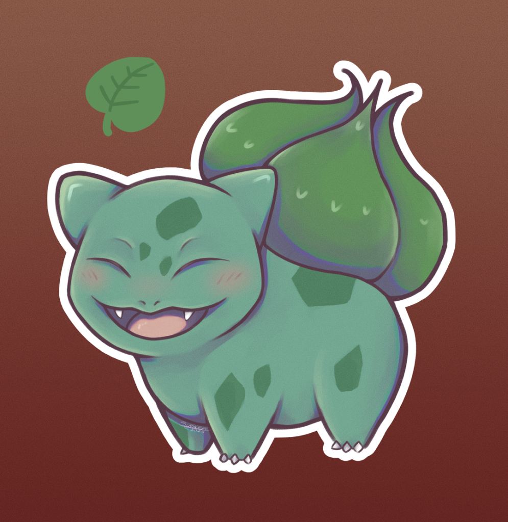 Bulbasaur and Charmander sticker designs