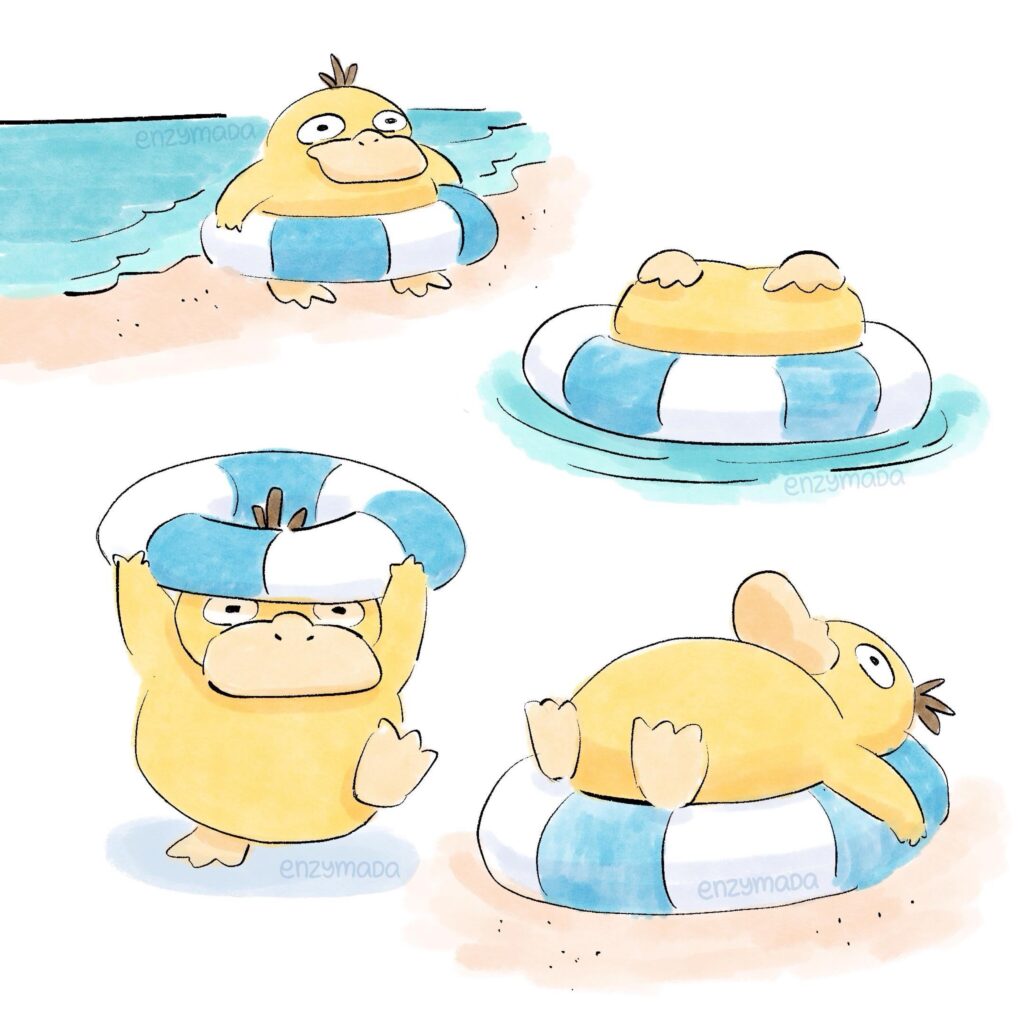 psyduck swim float