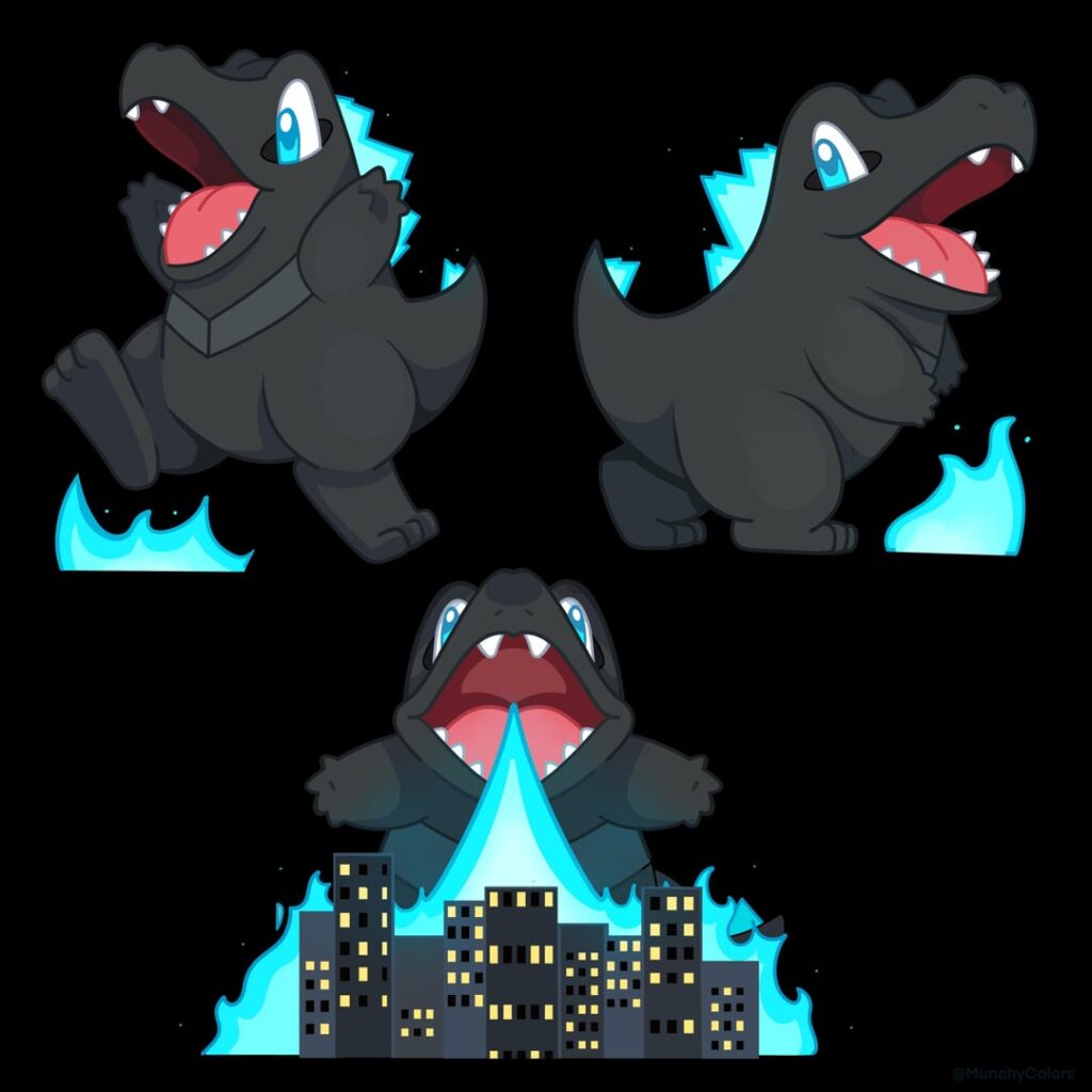 Totodile as Godzilla 🦖