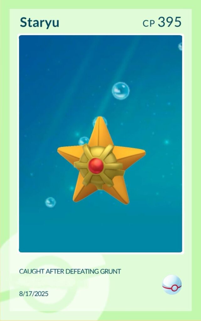 Finally… a Staryu…