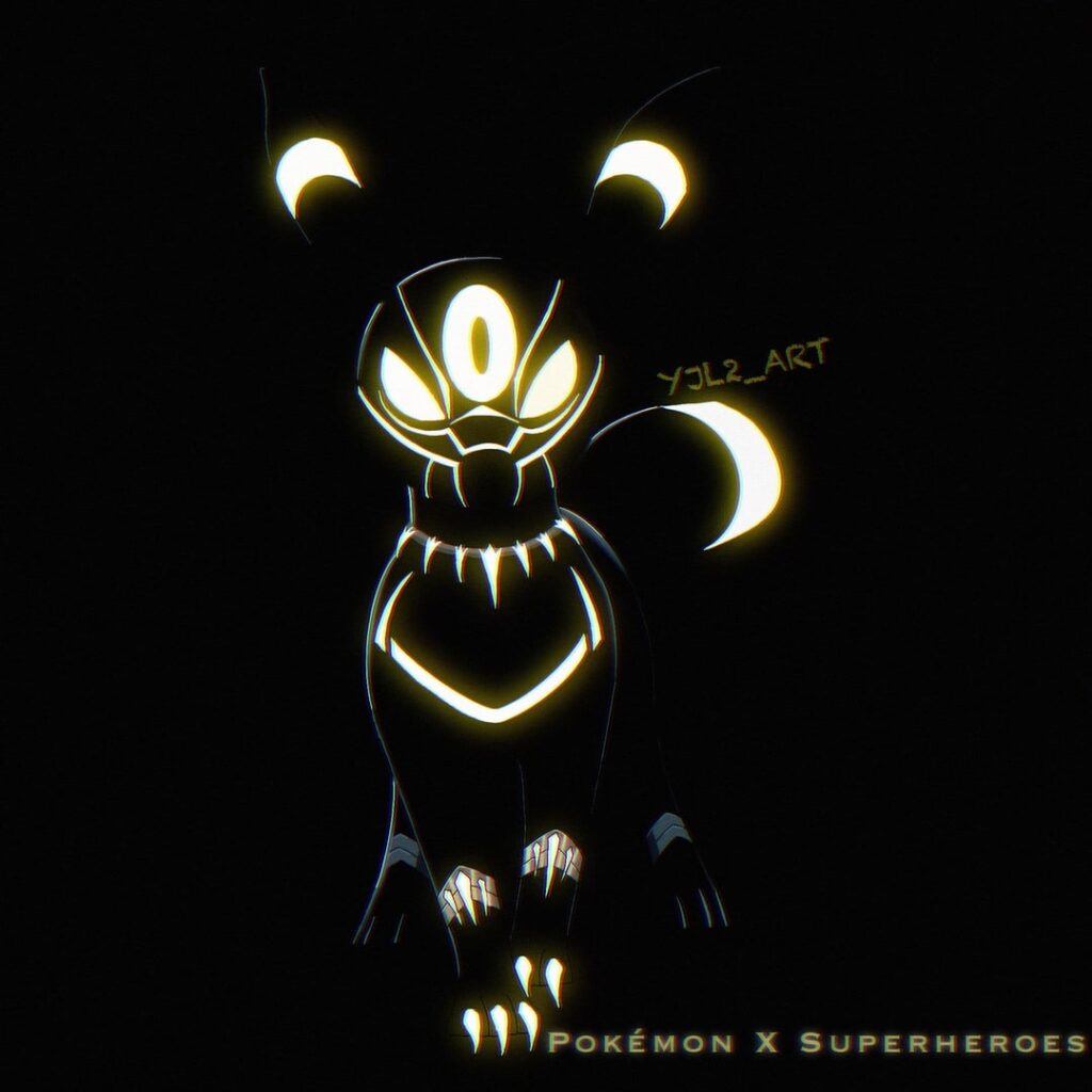 Pokémon X Superheroes/villains crossover series #5 - Umbreon X Black Panther [OC]