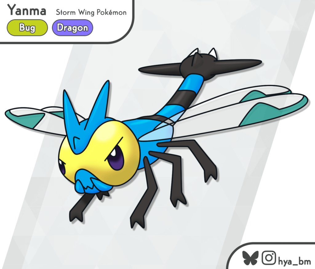 [oc]Braving the biggest storms: it's a dragon type variant Yanma!
