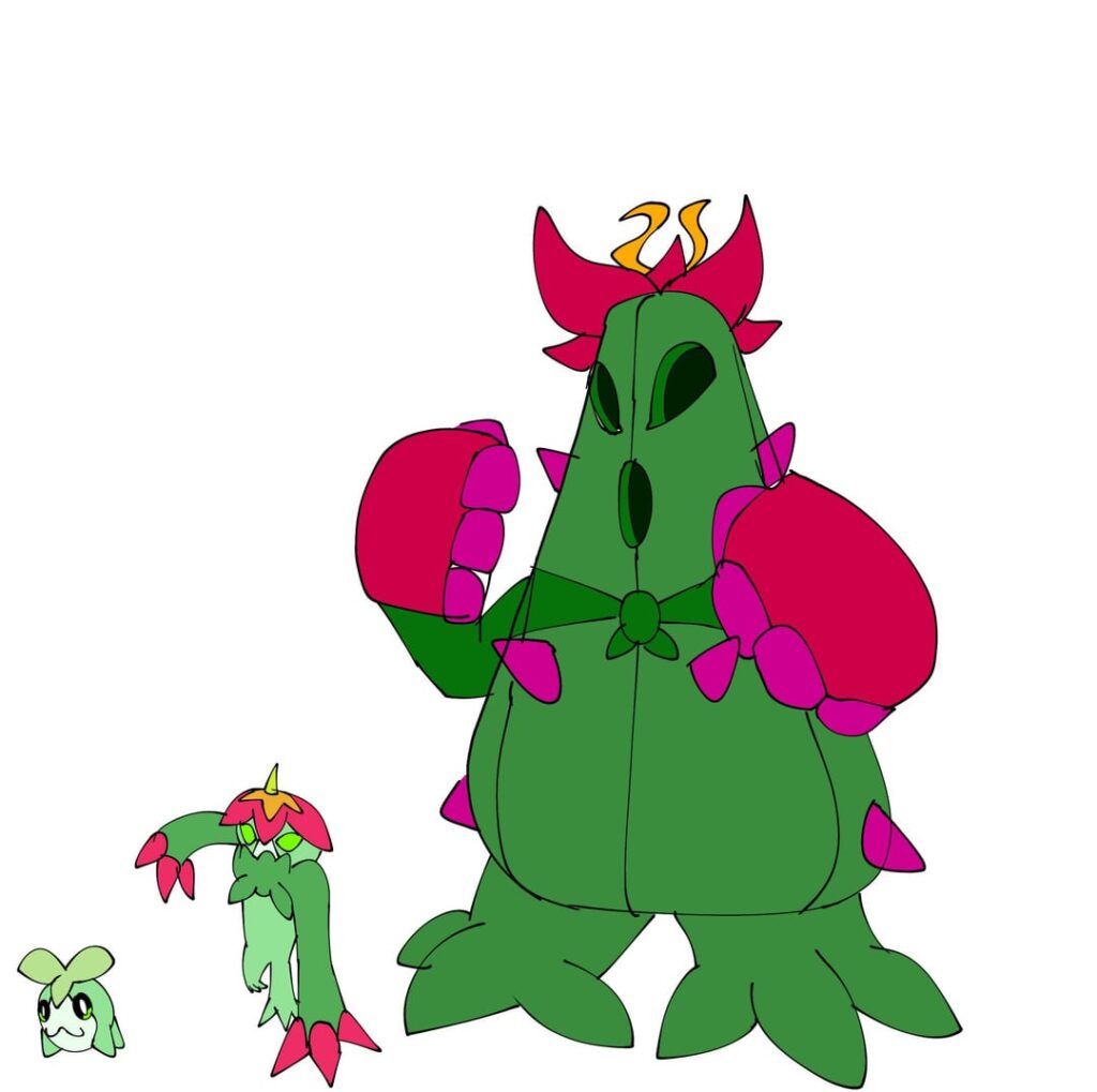 Pokemonized tanemon, palmon, togemon, lilimon, rosemon
