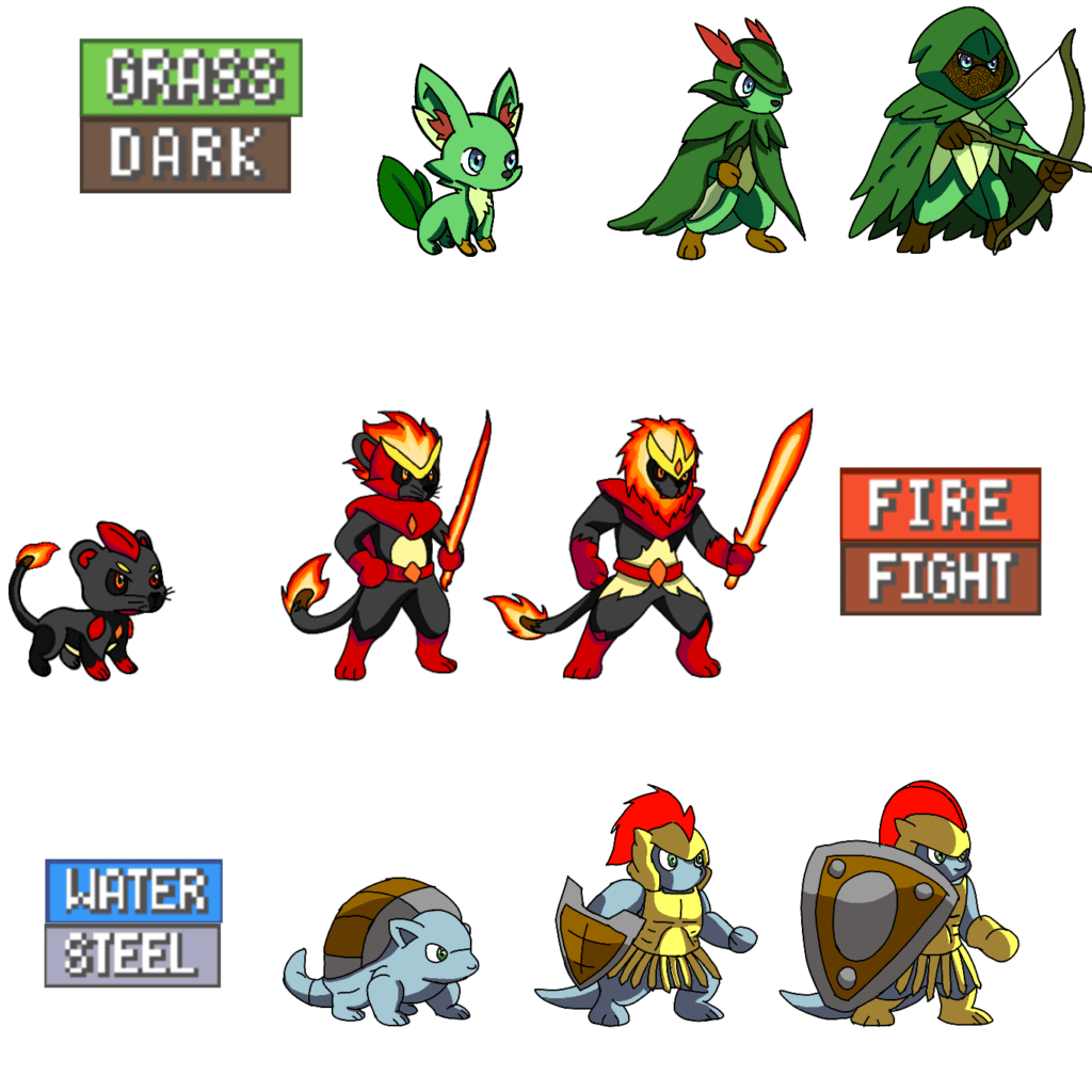 Fakemon mendivel starters