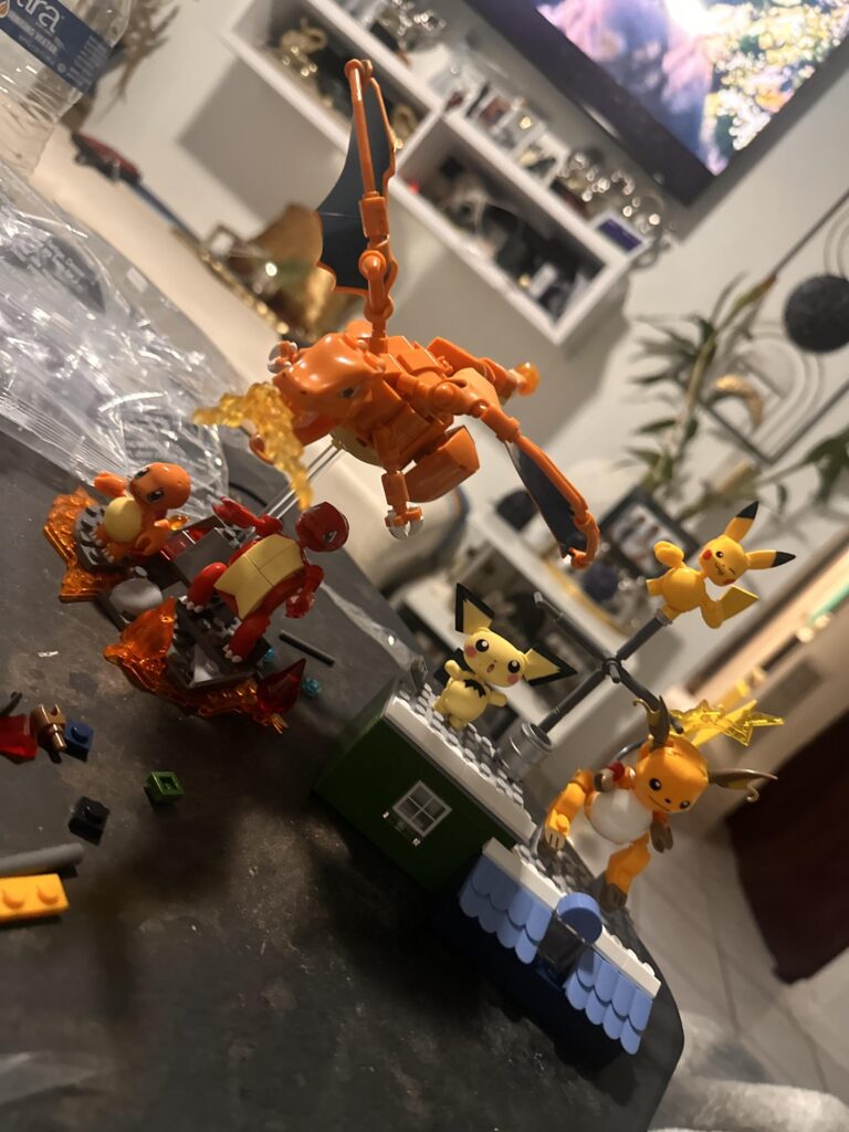 Finally finished building Pikachu’s and Charizard’s evolution sets. Took a bit then it should’ve lol