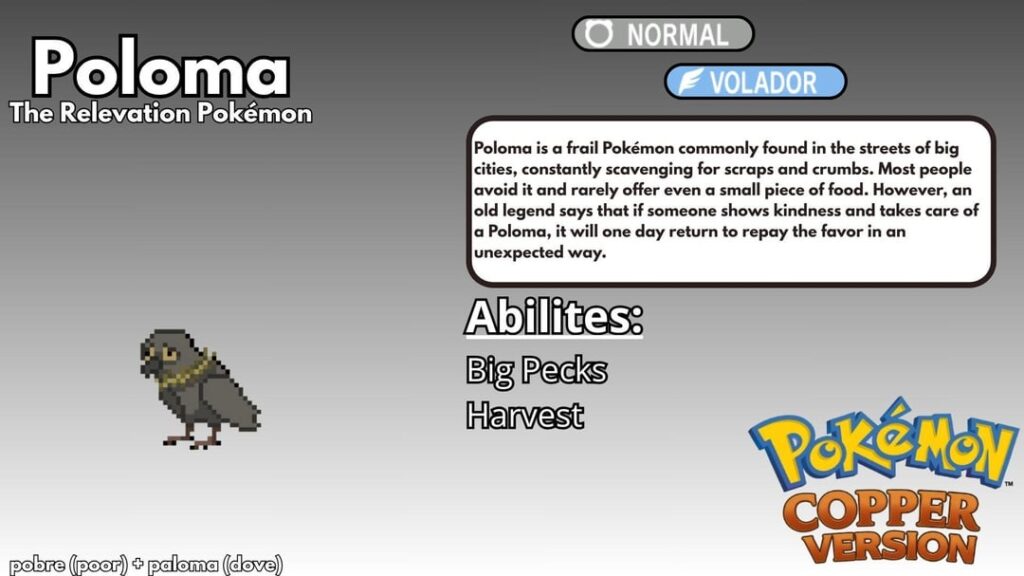 The regional bird based on the Holy Spirit for my personal Pokédex project.