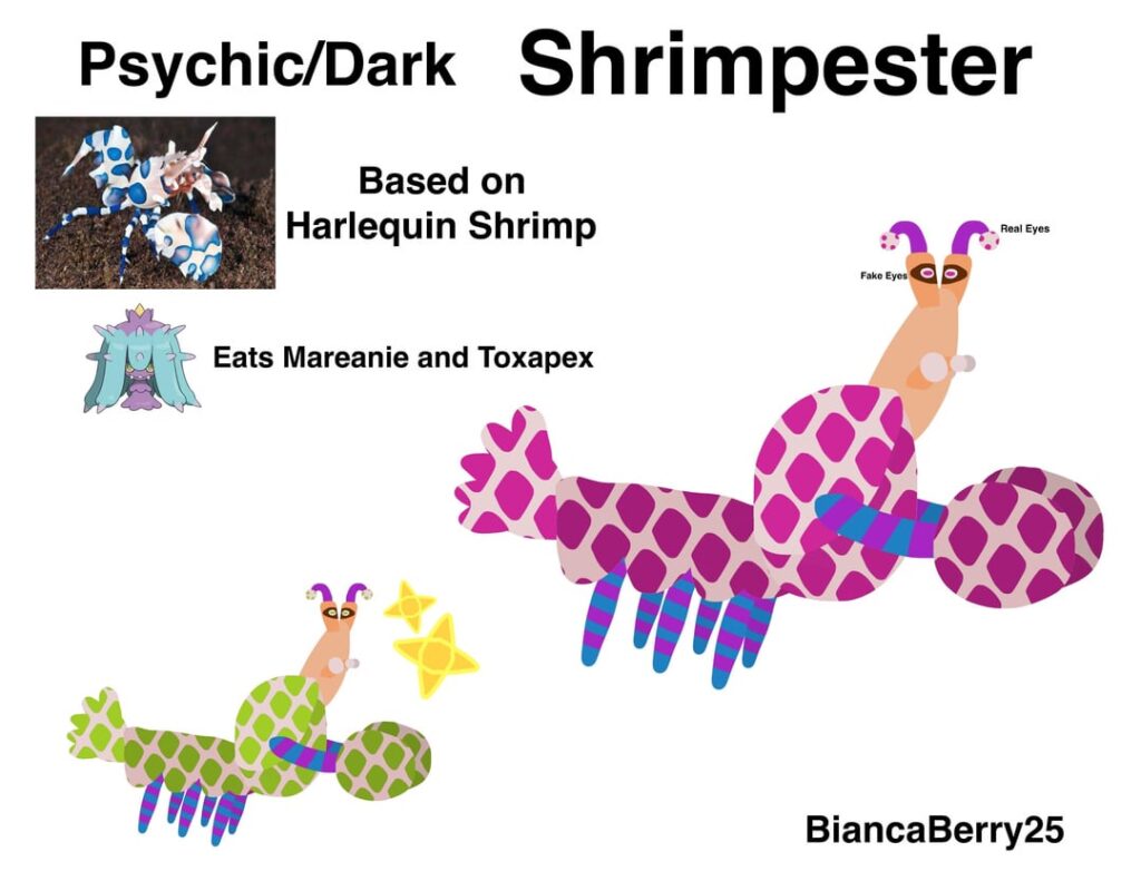 Harlequin Shrimp Fakemon (+ Region Challenges)