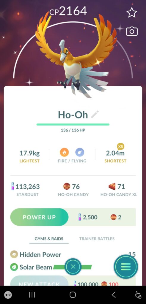 Why does my Ho-oh weigh less than a medium dog?