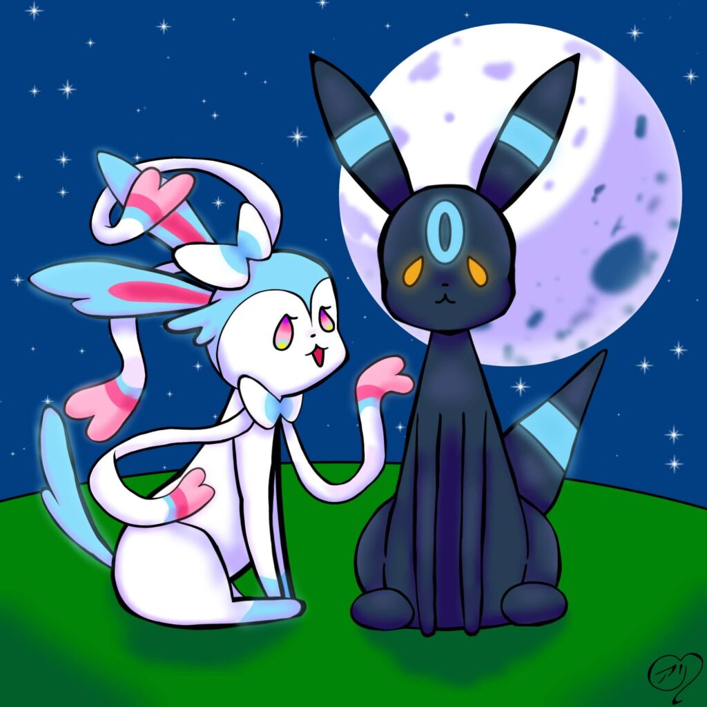 I drew shiny Sylveon and Umbreon!