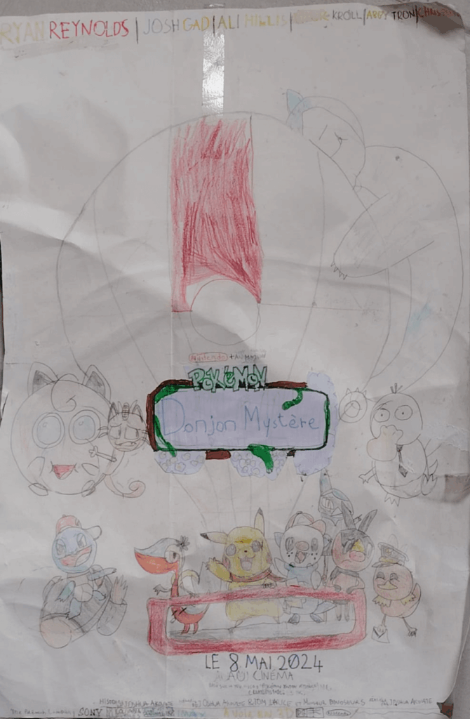 Yes I know I haven't drawn a coloring page yet (but I'll post another version when I'm finished) I made a poster of Pokémon Mystery Dungeon (and also I wrote in French since I'm French)