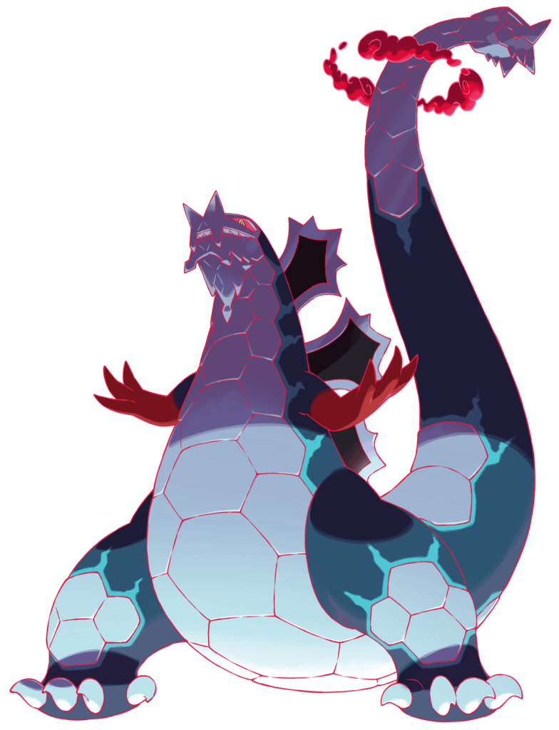 10 years later, in Alola, a certain Elite Four member from Paldea reveals the fruits of his journeys: two new Baxcalibur forms! Second revealed is the massive Gigantamax Baxcalibur!