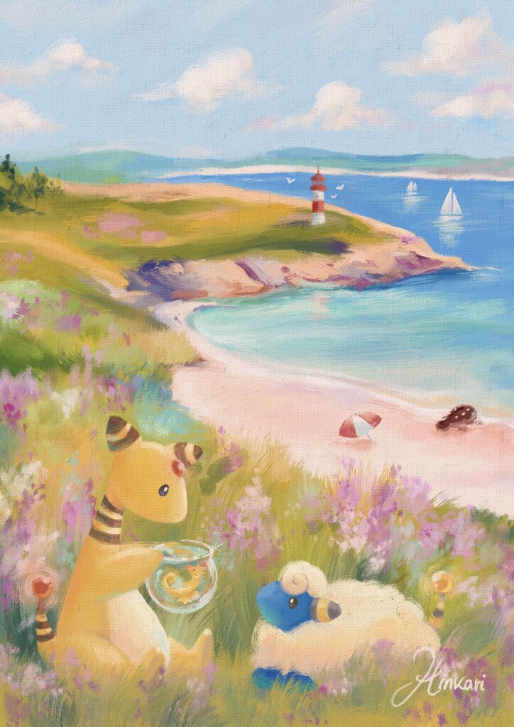 Ampharos & Mareep ⚡🐑 [OC]