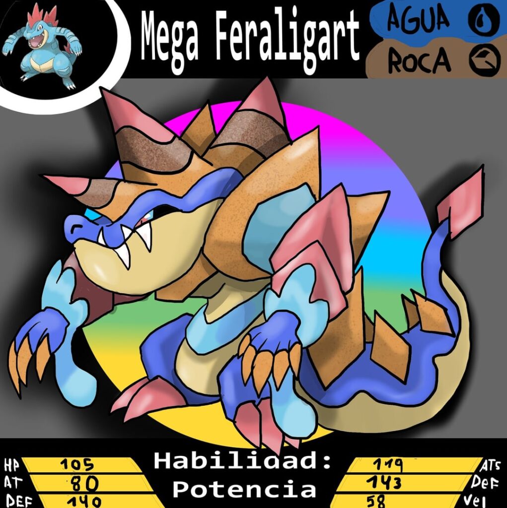 Ya que estamos cerca de Pokémon Za quise crear mí propia mega para mí querido caiman