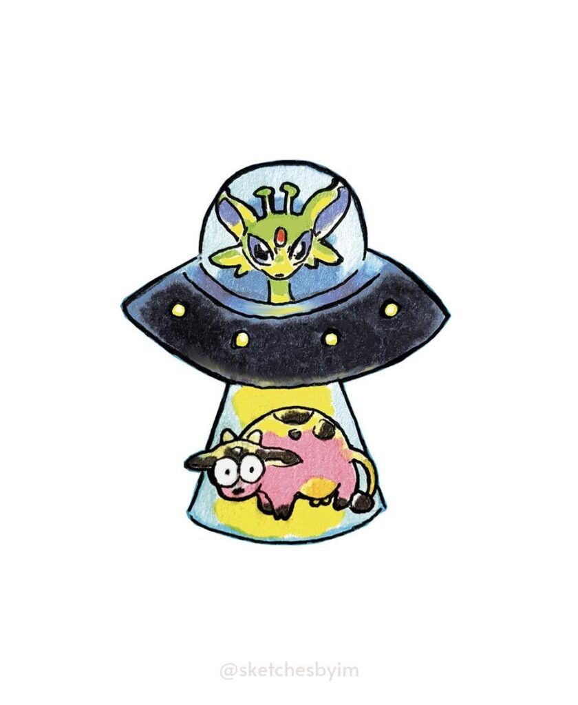 I doodled an alien shiny Espeon (OC)