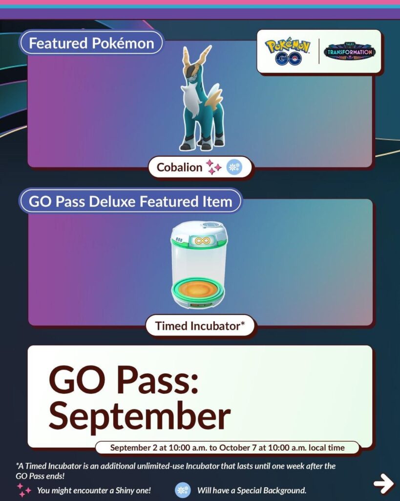 GO Pass: September Niantic Infographic