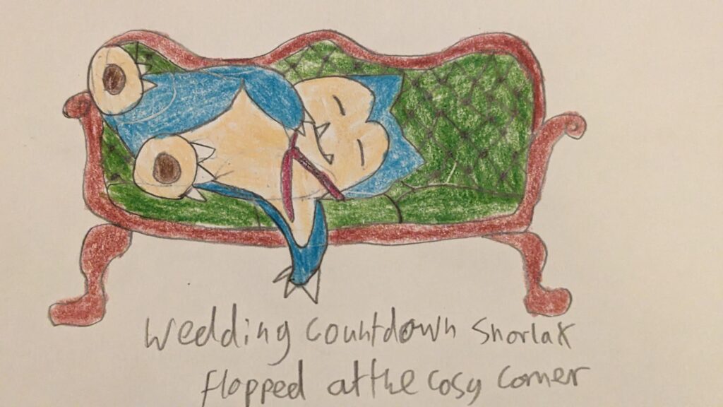 Snorlax had too much to drink at the wedding and flopped out in the cozy corner.