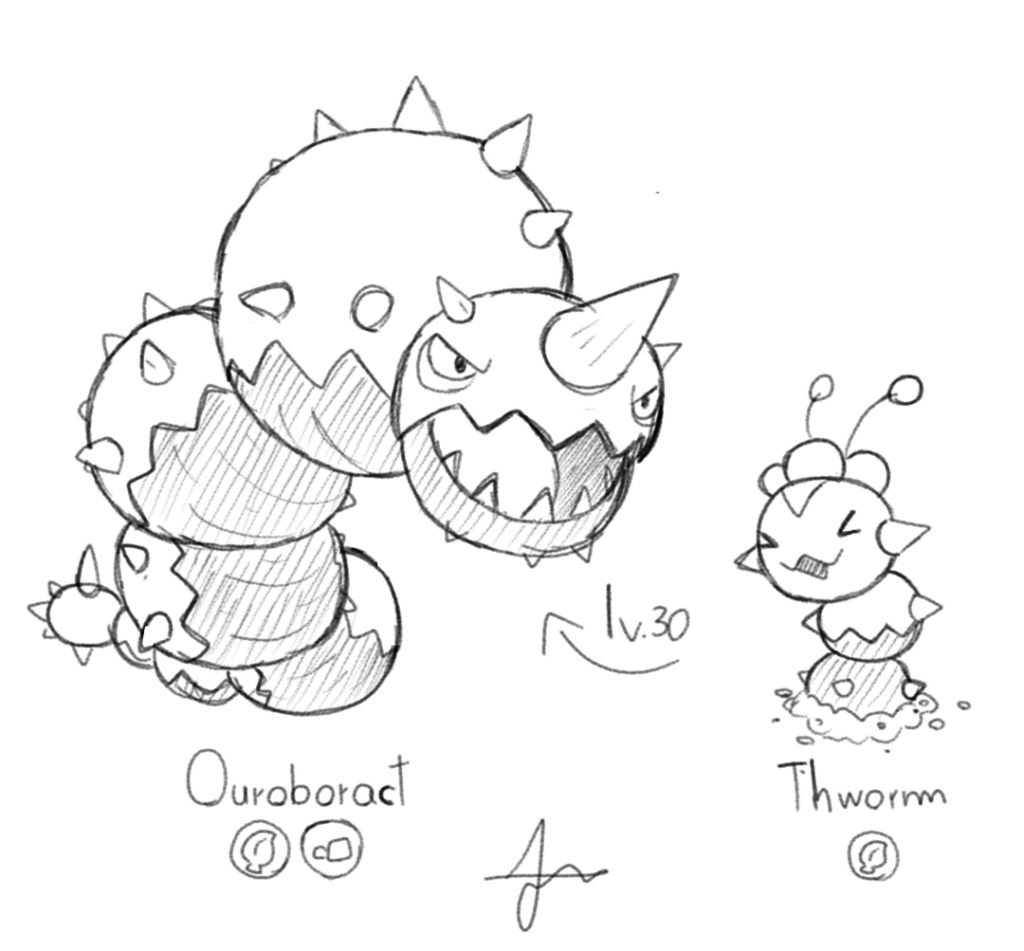 A pair of Grass type Fakemon lines