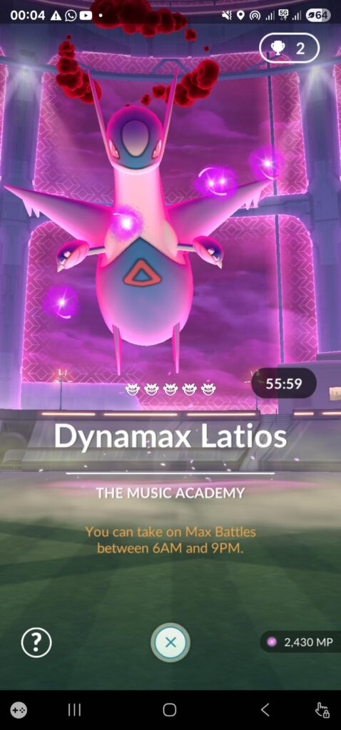 Dynamax Latios started appearing with 1 hour timer in Australia!