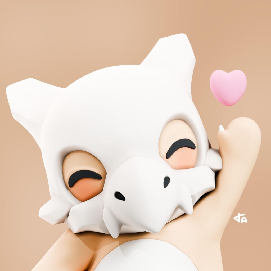 I made 3d fanart Cubone 🧡