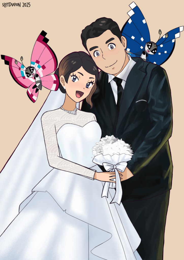 Done with this commisioned piece~ A Wedding Illustration featuring Vivilion 💐 [OC]