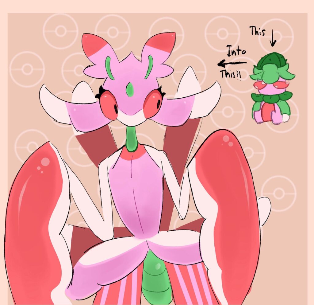 Lurantis turns from goober to peak bug design (art by me)