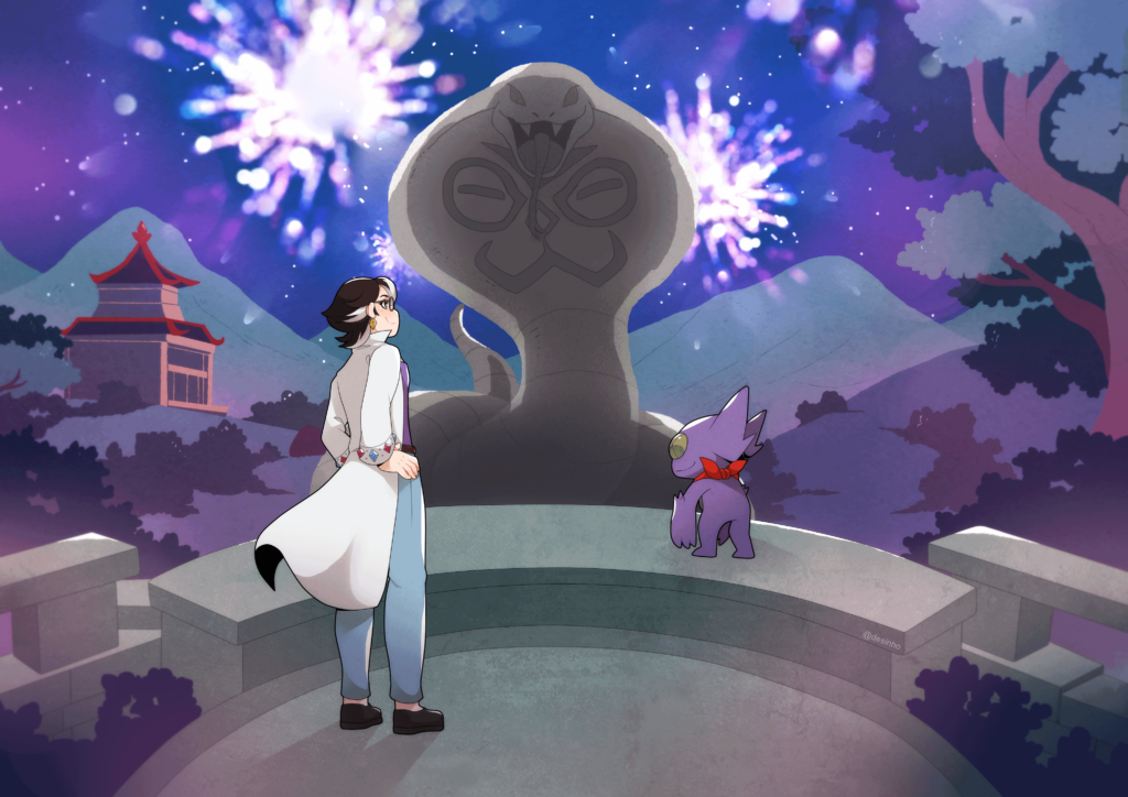 [OC] YCH Snake Year - Winnifred and Sableye 🐍