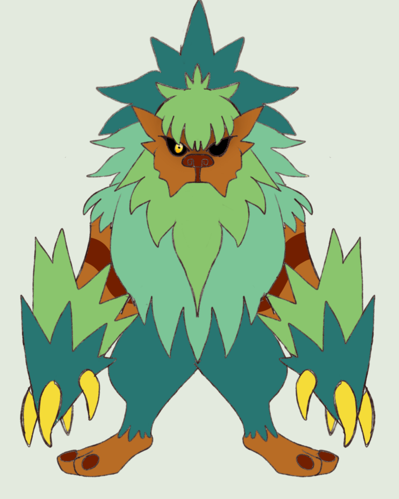 Working on a pseudo legendary based off of Bigfoot/ Redwood trees. Would love advice