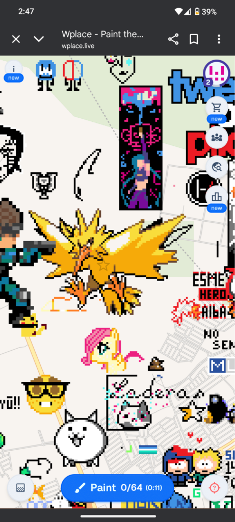 Doing Zapdos at Wplace