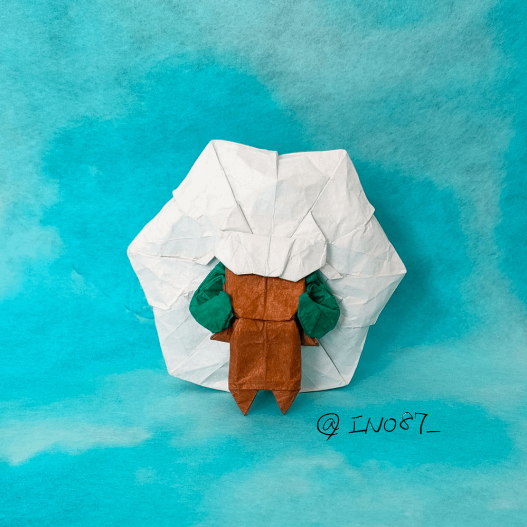 Origami Pokemon Whimsicott designed & folded by me(OC, I made this)