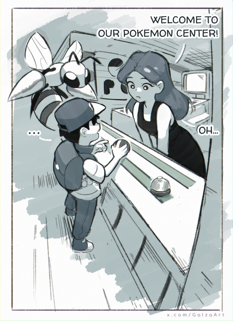I drew Gen1 Pokecenter