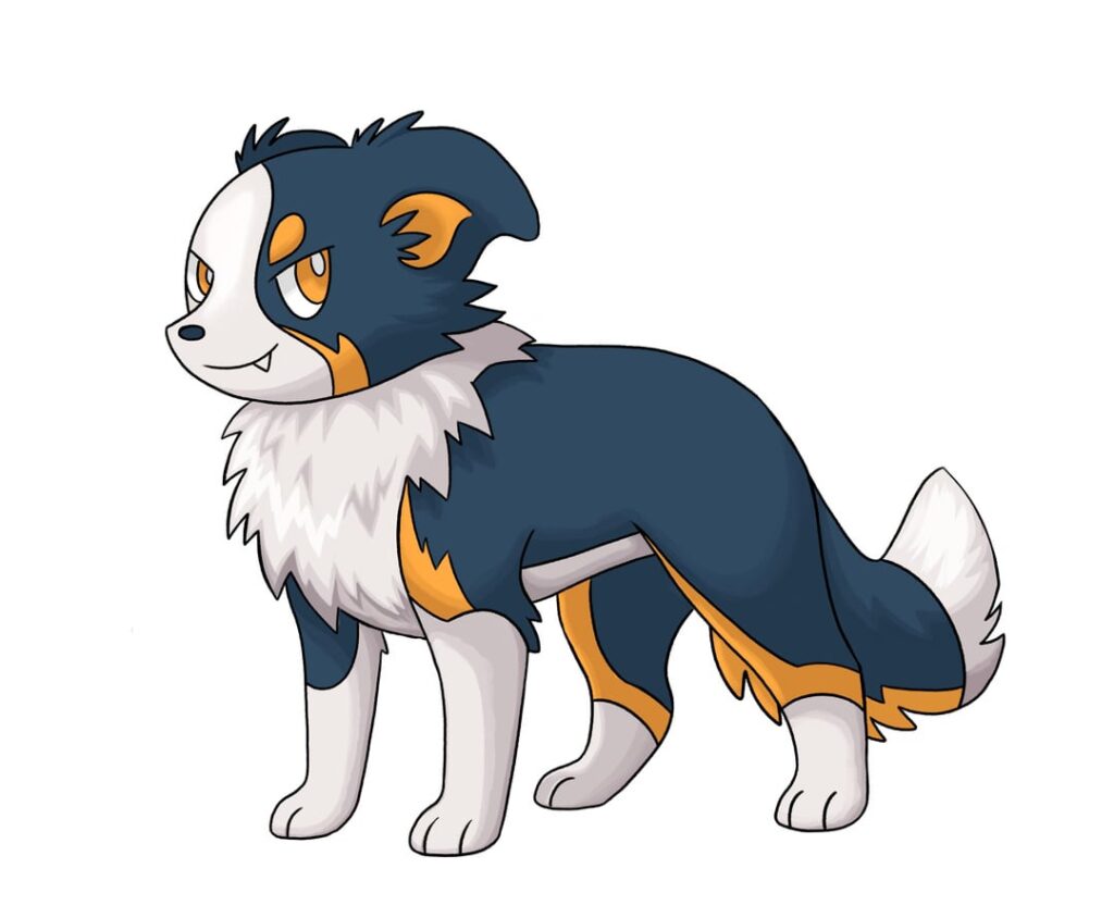 New drawing of my dog as a pokémon (pictures of real dog included this time)