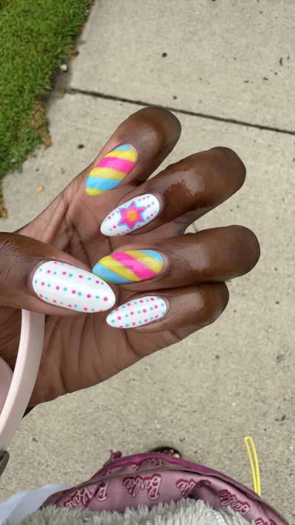 I got Blacephalon nail art done for my birthday!