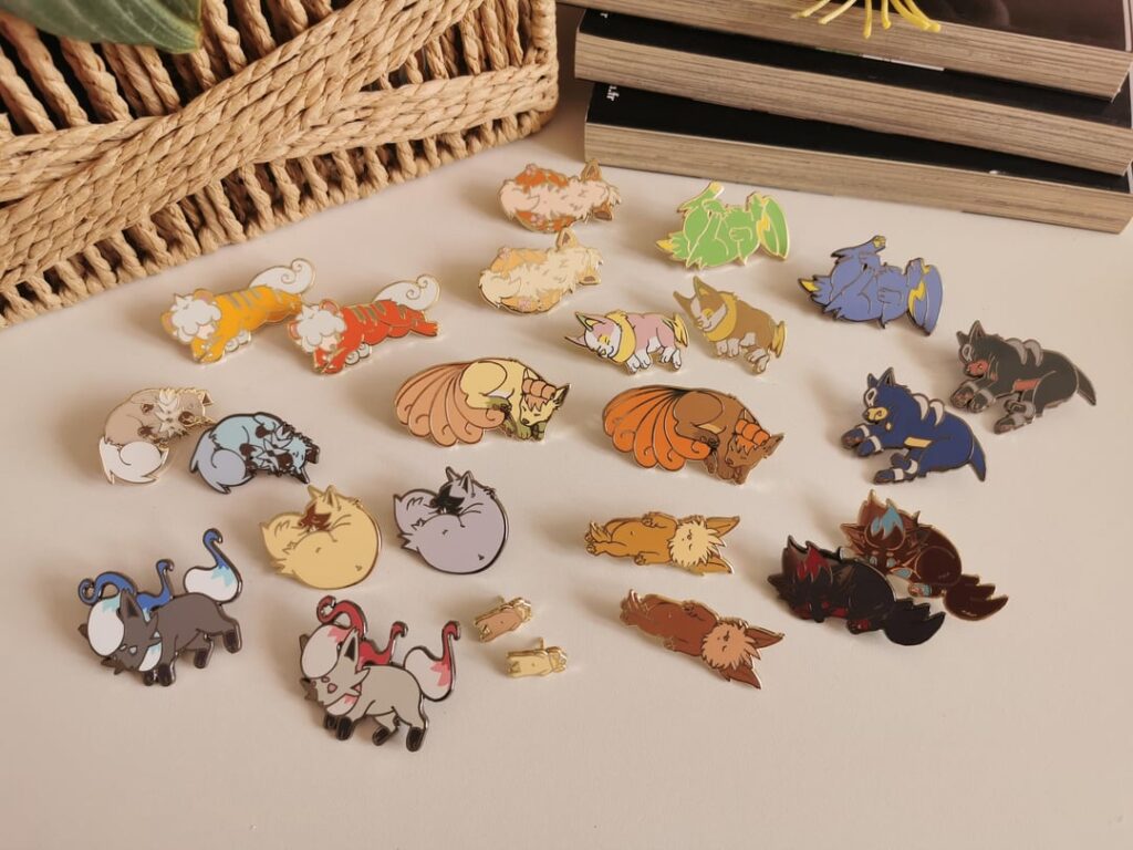 Sleepy dog Pokémon pins 💤