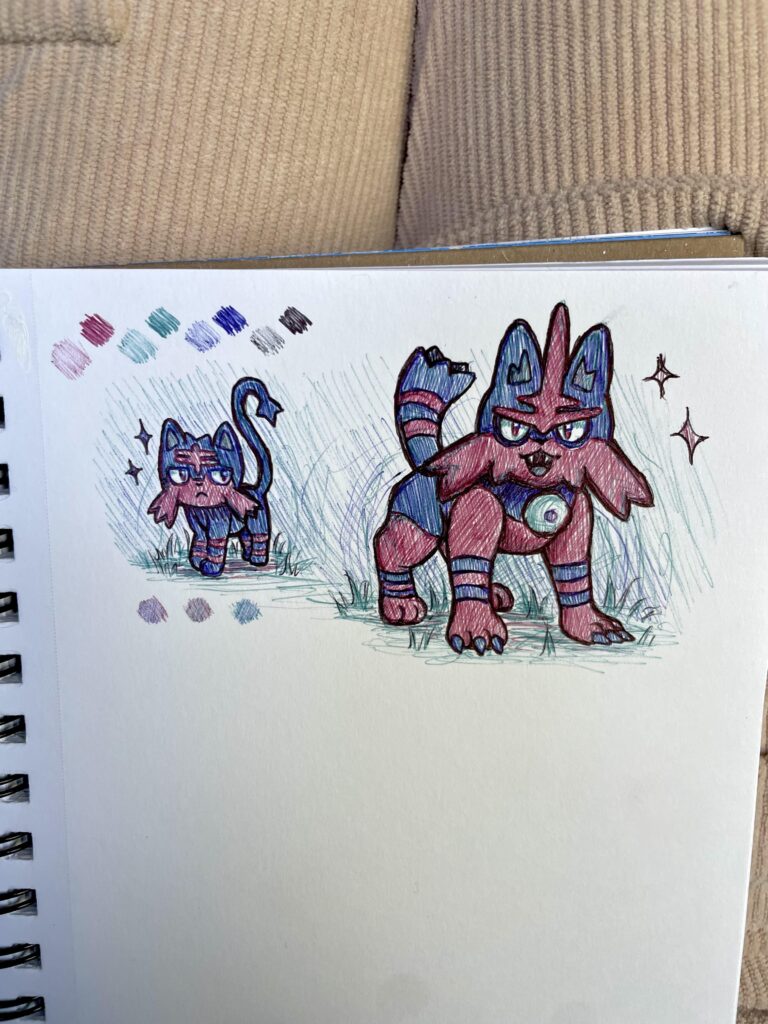 quick! gimme some pokemon to draw with these colors to fill the page :)