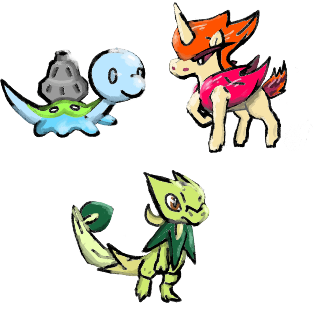 Middle Stage Starters for my Pokemon region.
