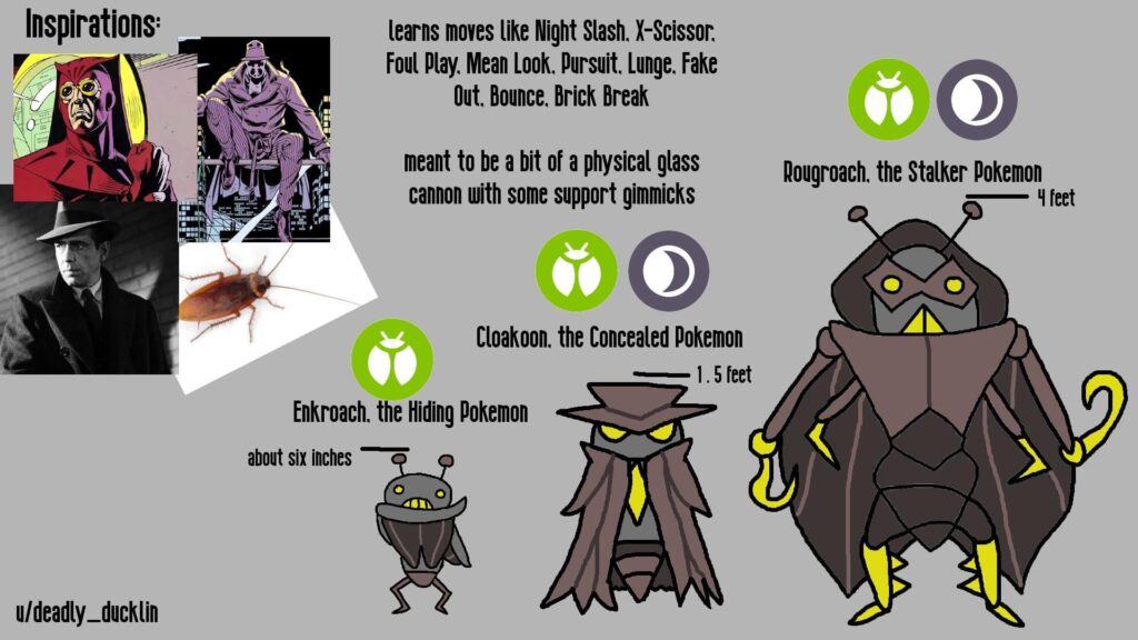 My idea for an early route bug- meet Enkroach and family!