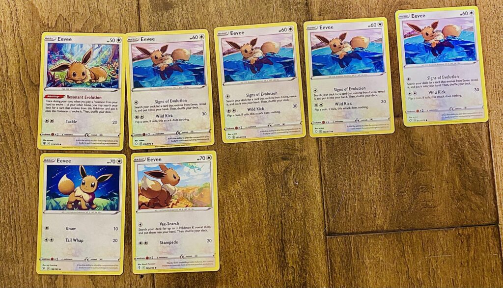 Bought a 25 card gas station pack as a joke hoping to get 1 Eevee