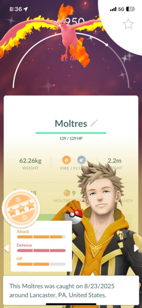Any one else get a shiny Moltres for August?
