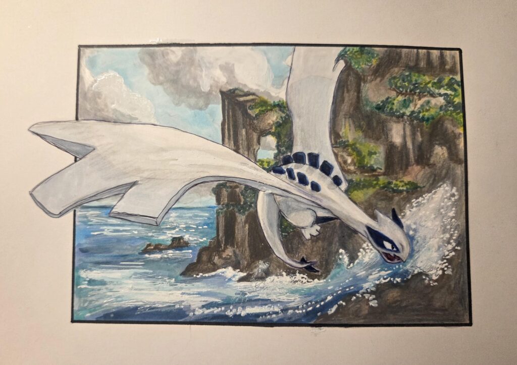 [OC] Never drawn Lugia, so I thought I'd give it a shot.