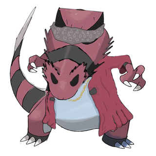 Fan concept art of what mega krookodile would look like + shiny form