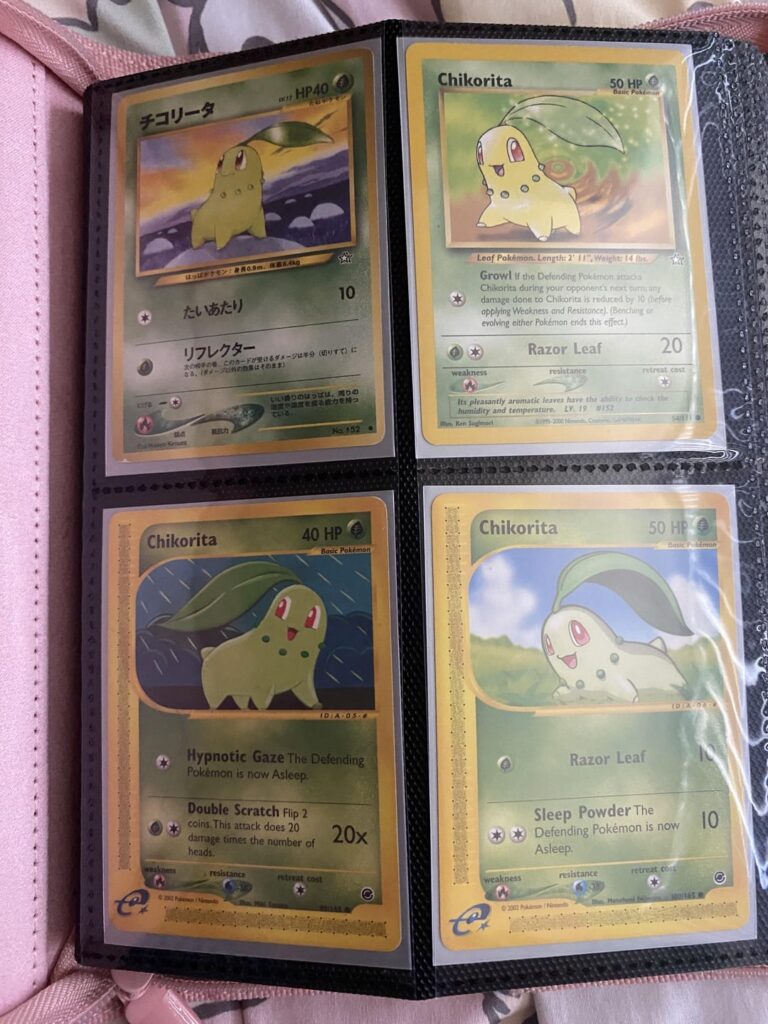 finally got all chikorita cards!! :DD