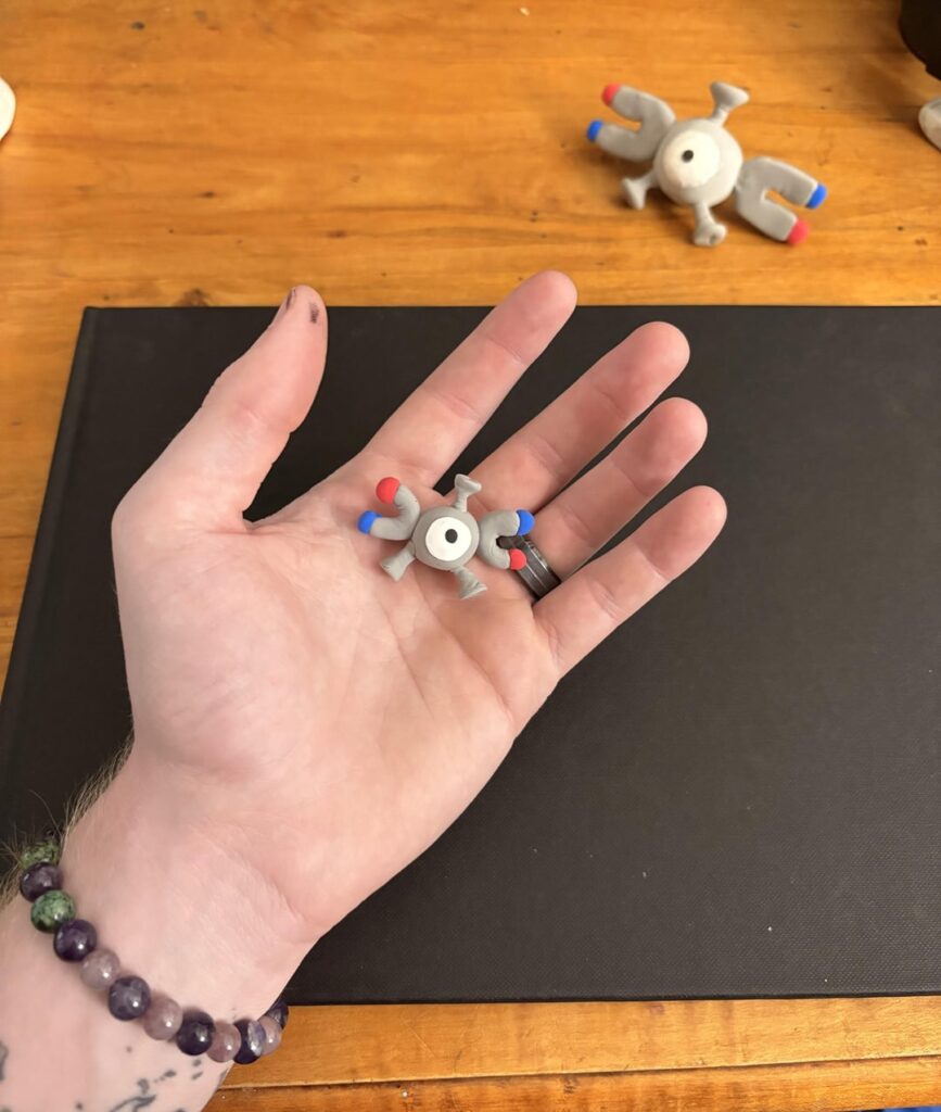 I made these Magnemites out of clay!