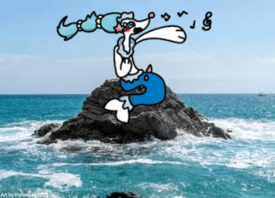 Primarina Singing on the rock